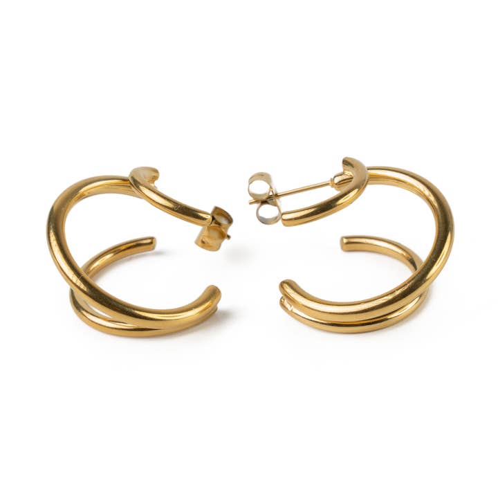 BOUCLES D'OREILLES AVEC TRIO DE BAGUES pour la vente par Misfit Jewels