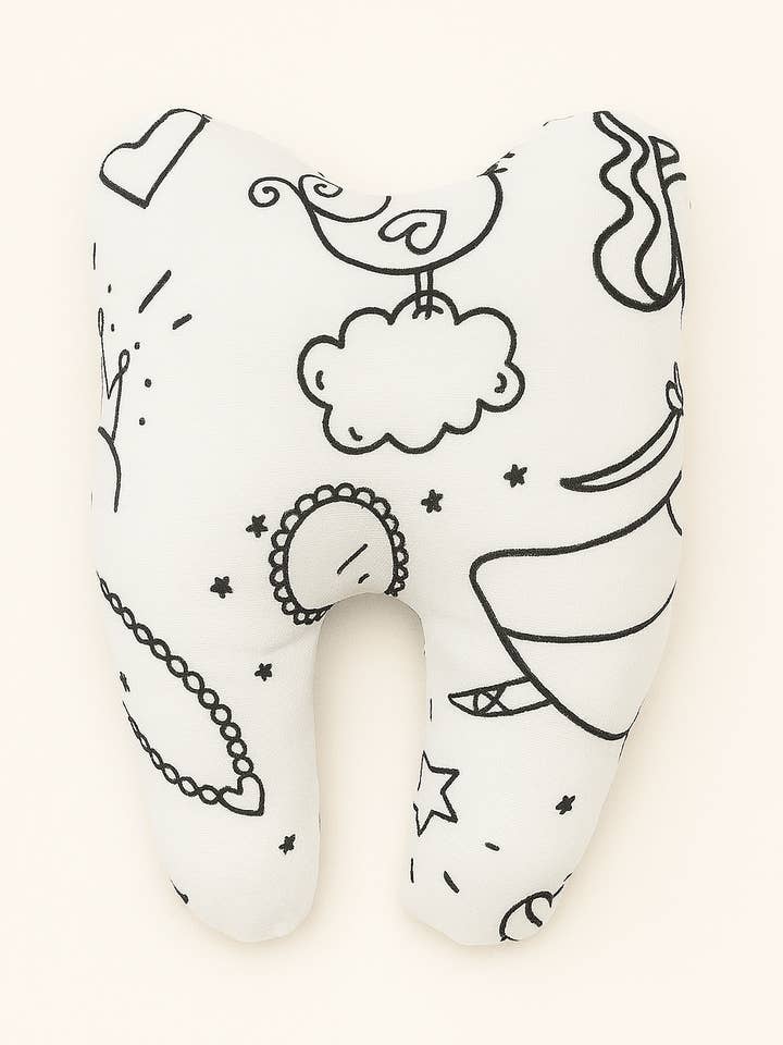 Zahntasche für die kleine Maus aus ausmalbarem Stoff mit Prinzessinnen-Motiv für den Großhandel von MAZZANNE