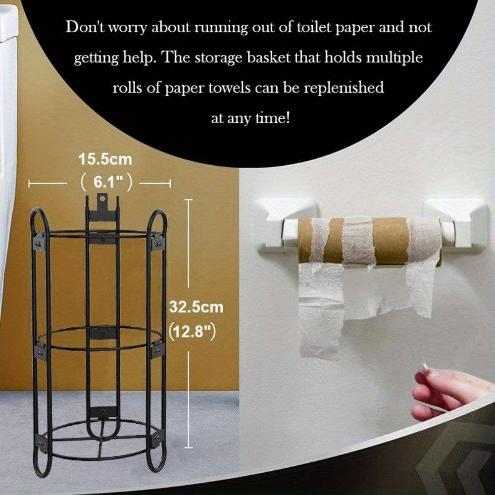 Naomi's Happy Place Shop - Wholesale Toilet Paper Holder - Toilet Paper Holder Stand, Black toilet Paper Holder Stand Stainless Steel Rustproof Tissue Roll Holder Floor Stand Storage for Bathroom6