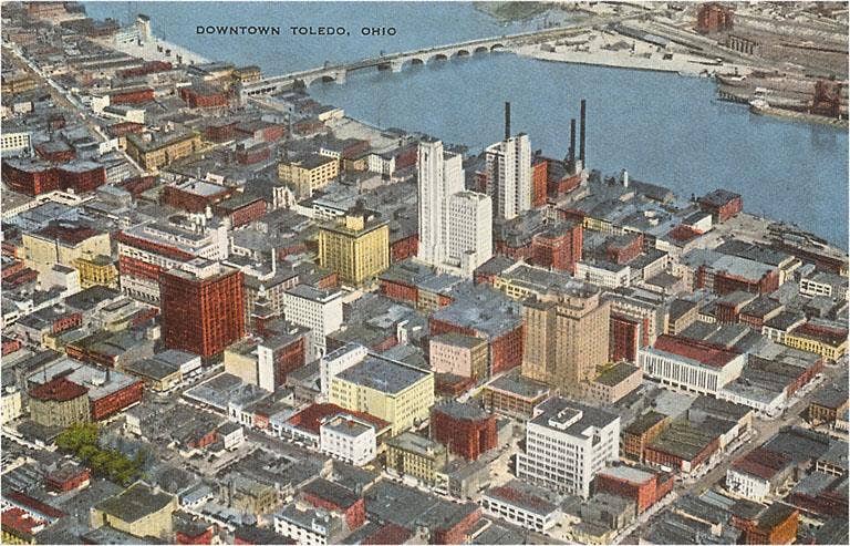 Found Image Press - Wholesale Magnet - Magnet OH-77 View over Toledo0