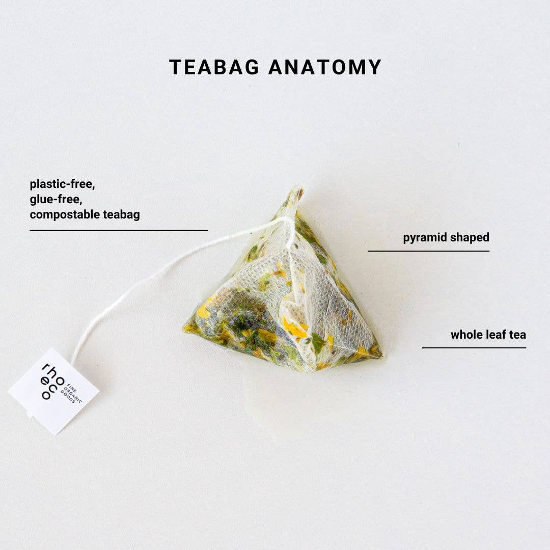 rhoeco - fine organic goods – Sacos de chá por atacado – Big Bags - 100 saquinhos de chá piramidais compostáveis em grande quantidade22
