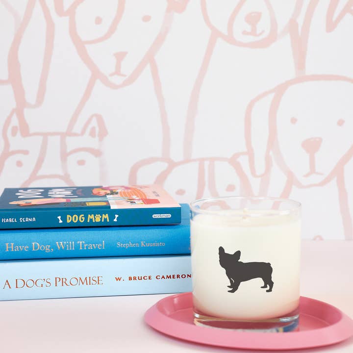 Scripted Fragrance - Wholesale Jar/Filled Candle - French Bulldog Soy Candle in Drinking Glass Two-In-One Gift7