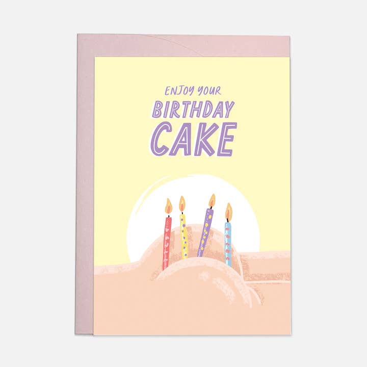 Kaart Blanche - Wholesale Verjaardagskaartje - Butt cake greeting card0