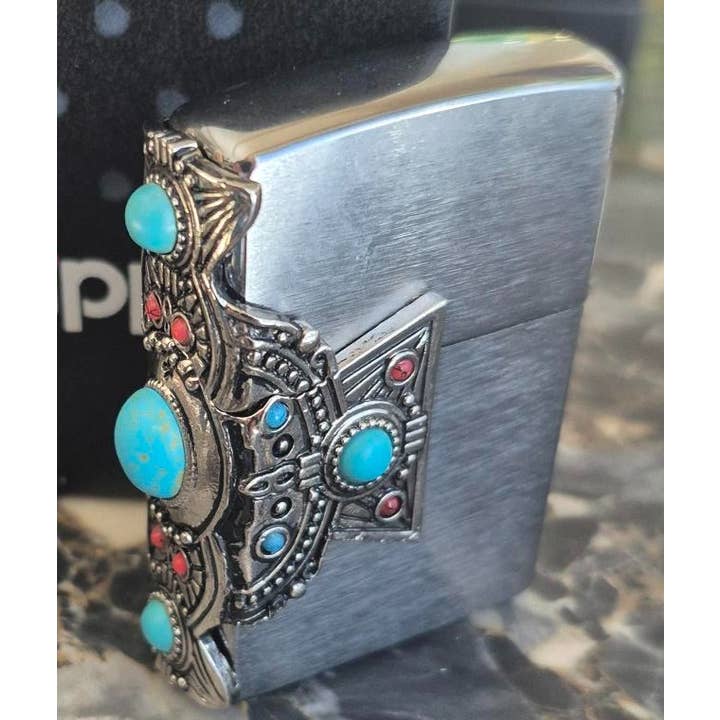 2016 Multisided Southwest Native American Emblem Zippo Light for wholesale by Lighter King