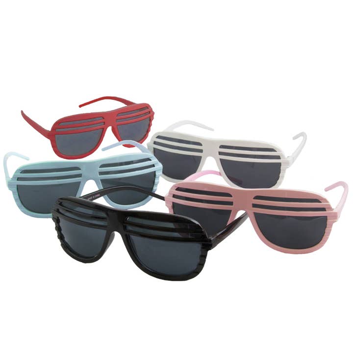 Private Island Party - Wholesale Sunglasses – Unisex - 12 PACK Half Shutter Shades Mix Colors