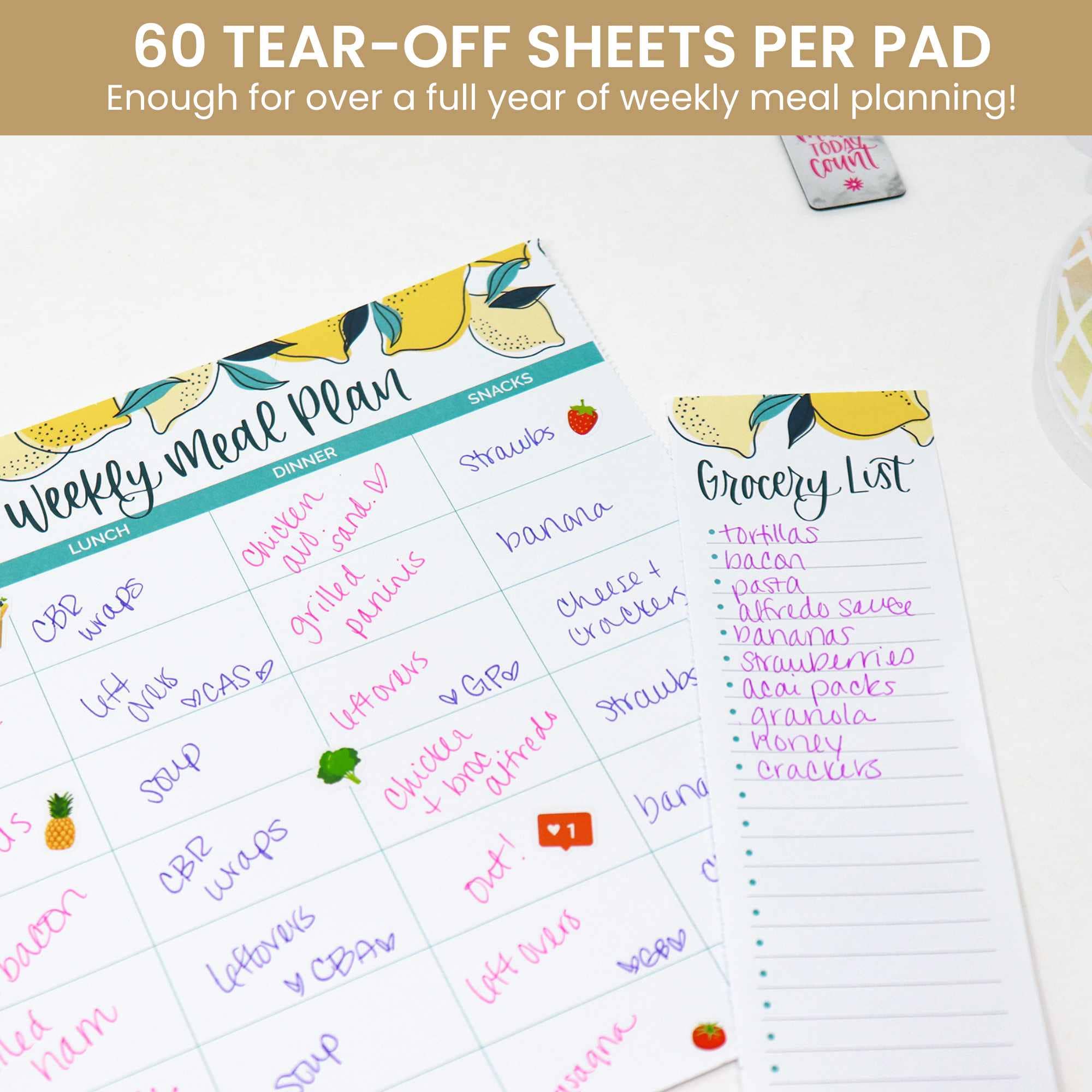 bloom daily planners - Wholesale Notepad - Horizontal Meal Planning Pad, 8.5x11 in2