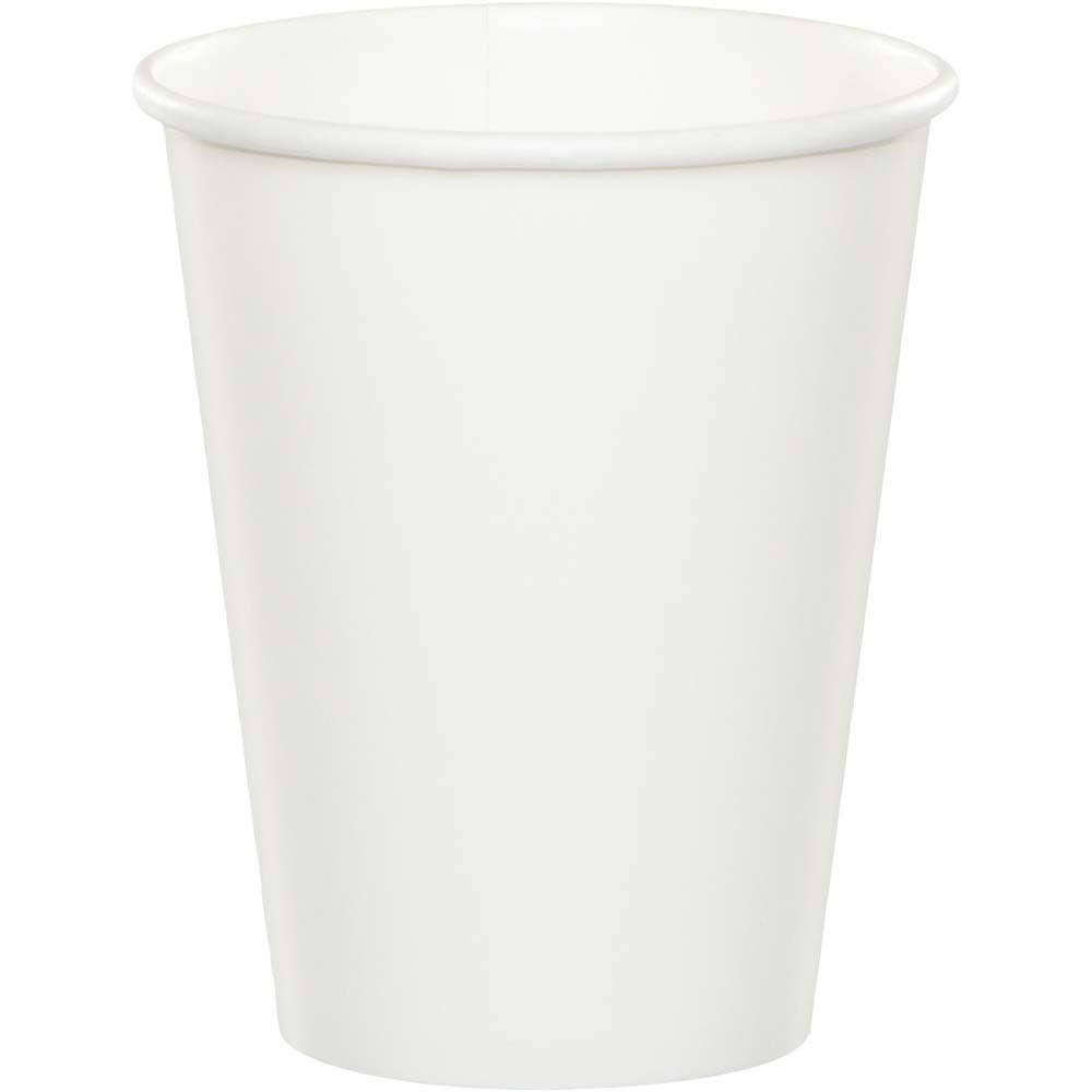 KT Supply - Wholesale Disposable Cup - 9 oz Hot/Cold Paper Cups White, Case of 2400