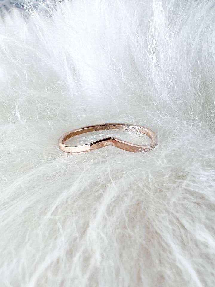 Chevron Hammered Stack Ring for wholesale by Initial Love Jewelry