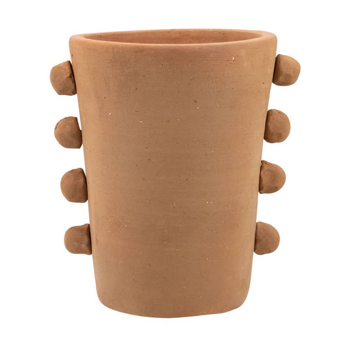 SALE - Osa Terracotta Vase with Two Rows of Beads for wholesale by Foreside Home & Garden