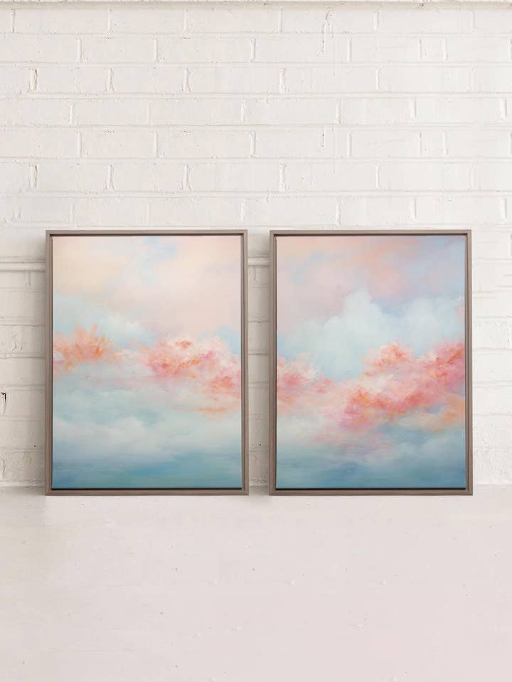 MYSTIC SUNSET DUO, oeuvre sur toile imprimée pour la vente par Oleka Canvas