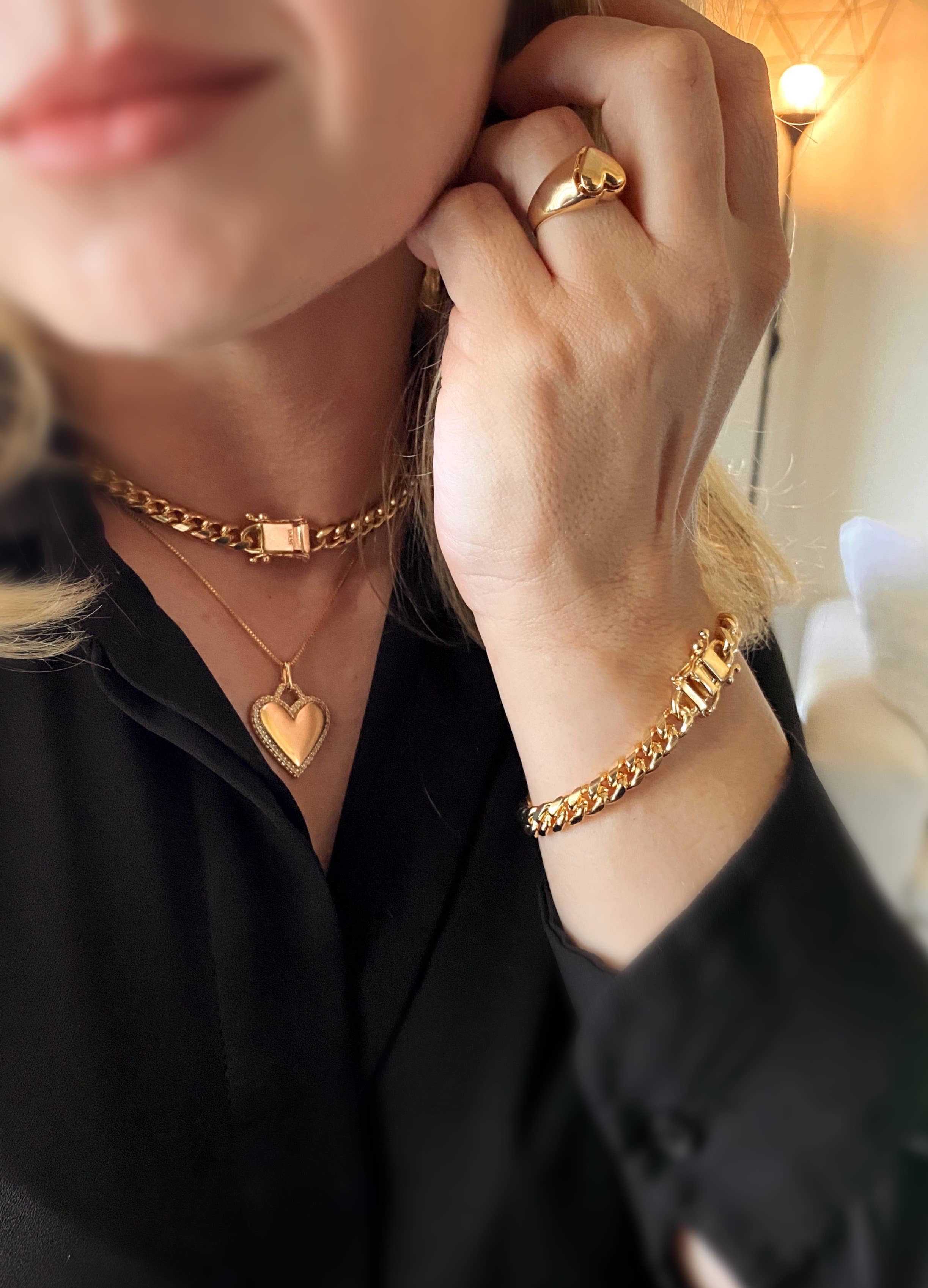 GoldFi – wholesale Link & chain necklace – 18k Gold Filled Chunky Cuban Necklace Featuring Box Lock Clasp5