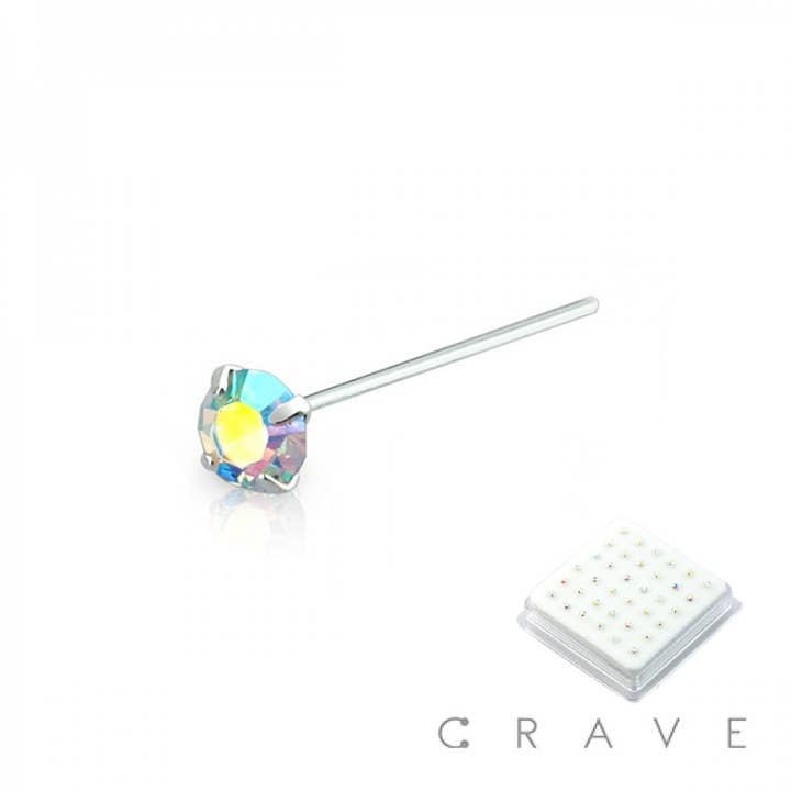 925 STERLING SILVER PRONG AURORA BOREALIS ROUND for wholesale by CRAVE