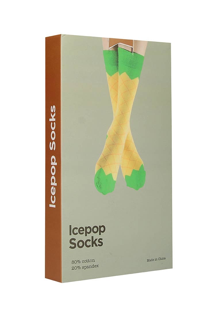 Ohno - Wholesale Socks - Unisex - Ohno Gift Items Funny Pineapple Ice Socks - Yellow4