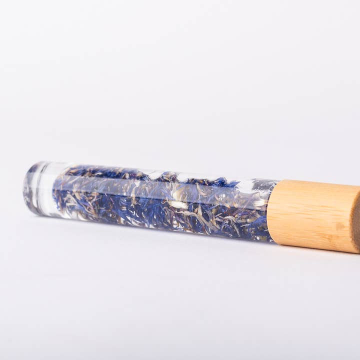 Silver Orange - Vente Rouleau beauté/visage - Flacons à rouleau botaniques biologiques, vides avec de vraies fleurs