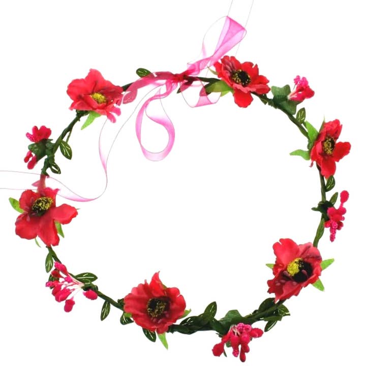 Topkids Accessories - Wholesale Fashion Headband - Women's - Flower Garland for Women and Girls, Hair Bands, Wedding Hair Accessories for Women, Headbands for Women's Hair, Festival Accessories, Artificial Flowers