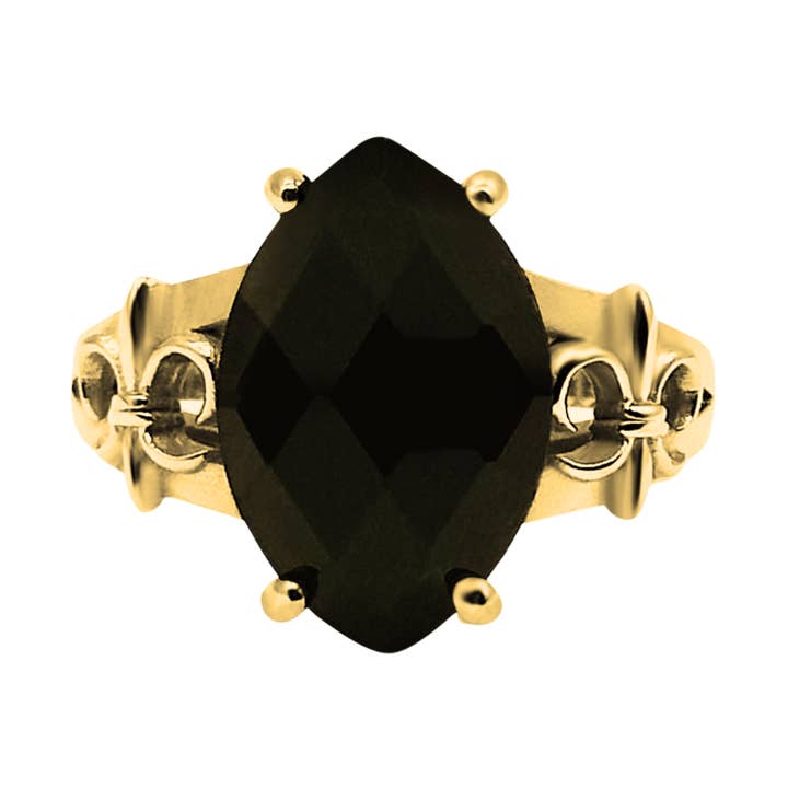 Gold Requiem Fleur De Lis Ring for wholesale by Mysticum Luna