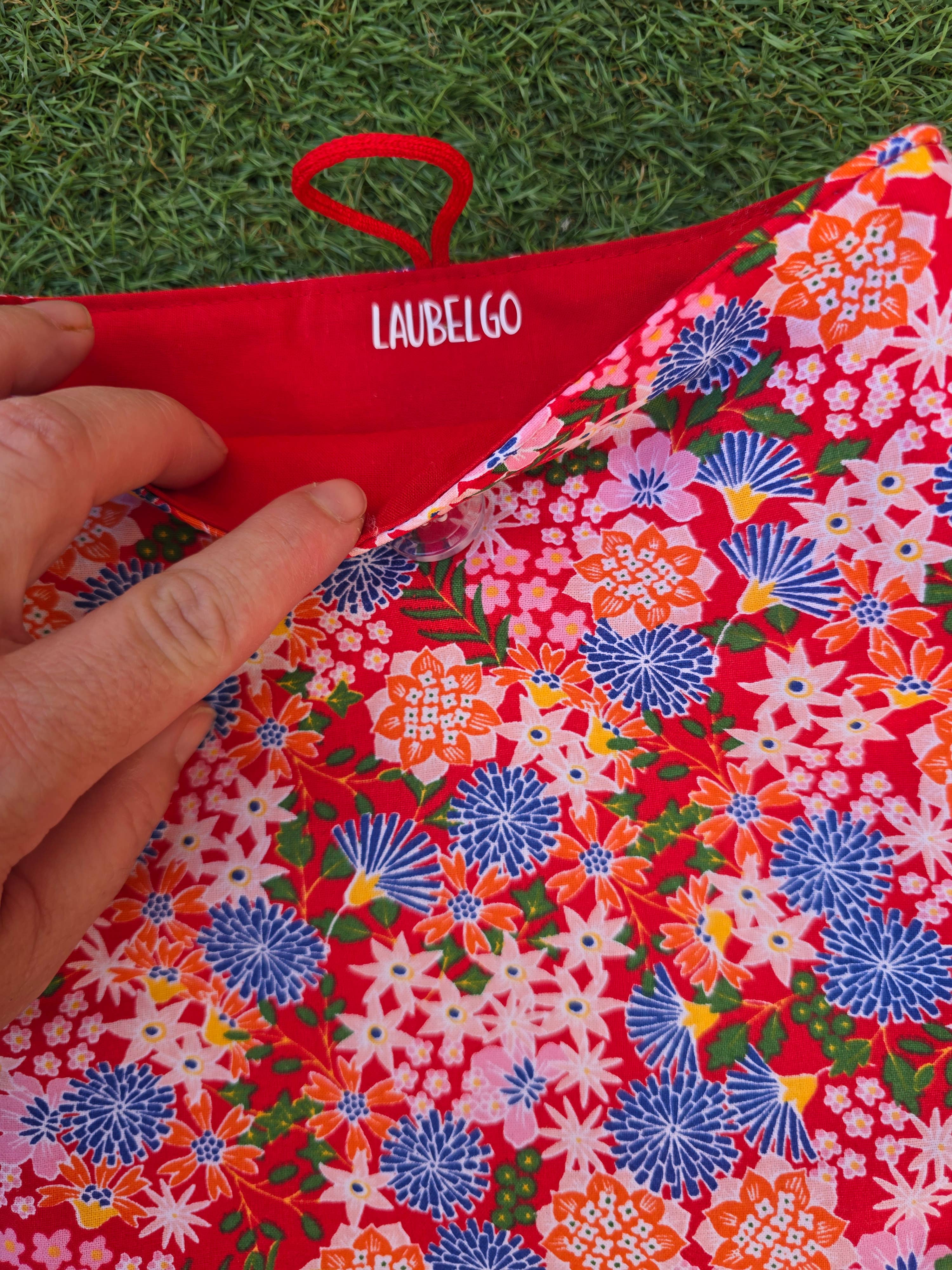 laubelgo - Wholesale Book Cover - Padded book cover oriental flowers red background1