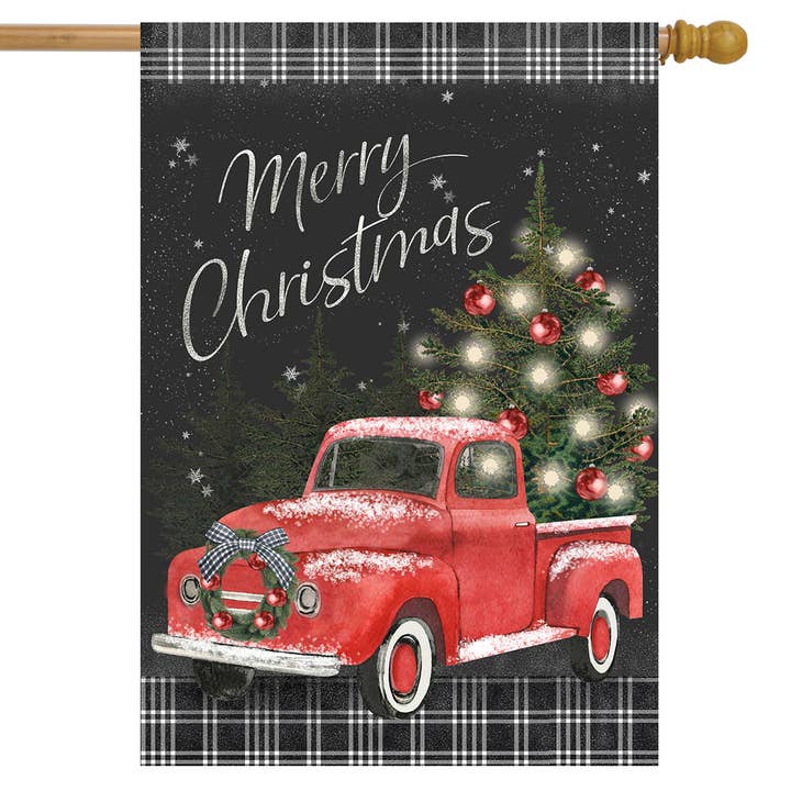 Briarwood Lane - Wholesale Flag - Classic Christmas Pickup Double Sided House Flag 40" x 28"