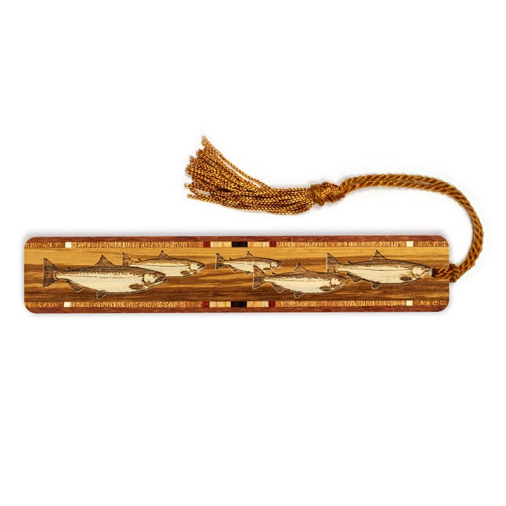 Handgemachtes graviertes Lesezeichen aus Holz mit Fischmotiv für den Großhandel von Mitercraft