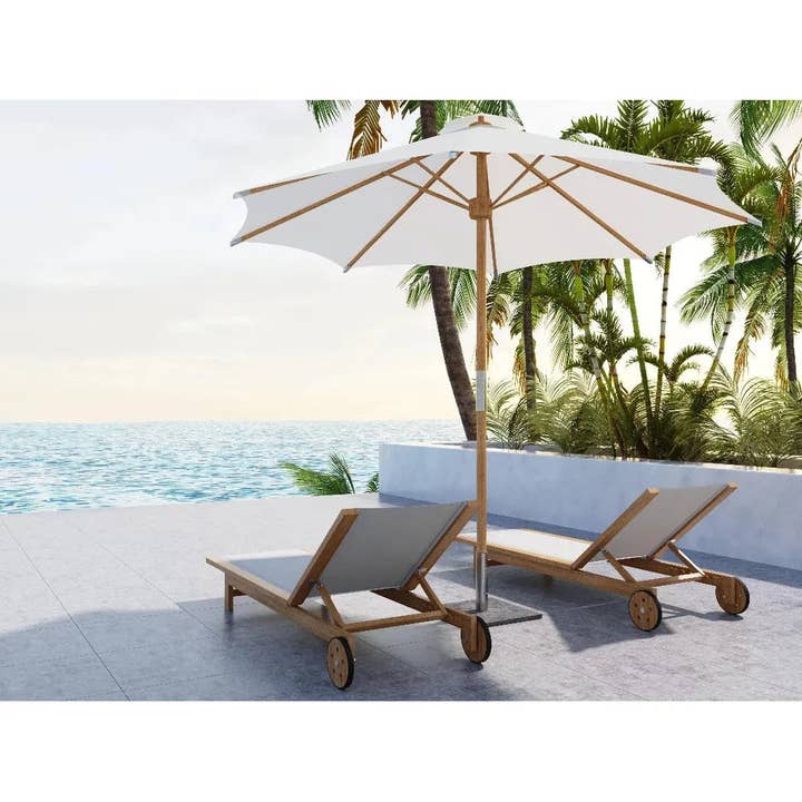 LOOMLAN - Wholesale Patioparaplu - LOOMLAN HiTeak 300 cm diameter teak parasol voor buiten, wit1