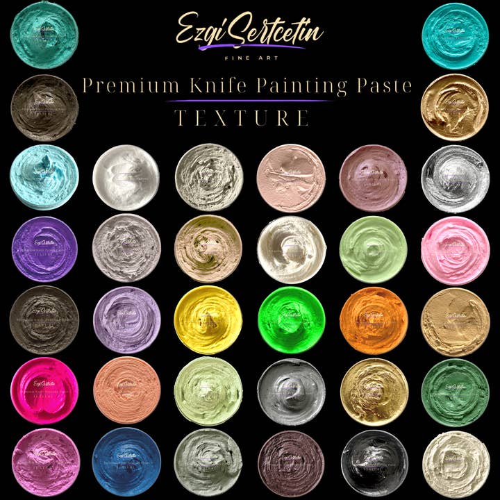 Premium Palette Knife Painting Paste|Texture Paste|Authentic Bright Colors|Ready to Use|Easy to Apply| 6oz for wholesale by Ezgi Sertcetin
