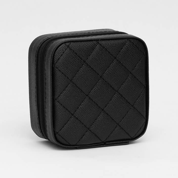 Sensibling Corp. - Wholesale Jewelry Box/Organizer - Faux Caviar Leather Portable Square Jewelry Box