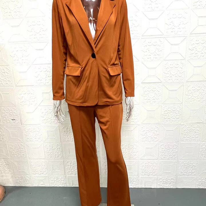 Lily Clothing - Wholesale Suit Set - Women's - Fashionable solid-color suit jacket trousers set8