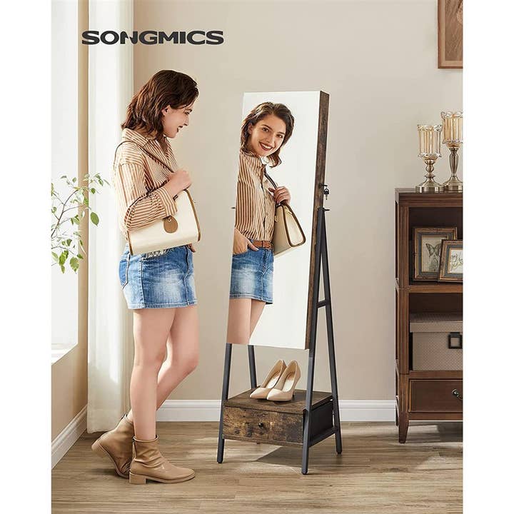 Greenwestons - Wholesale Jewelry Stand & Display - Lockable Jewelry Armoire with Full-Length Mirror 11