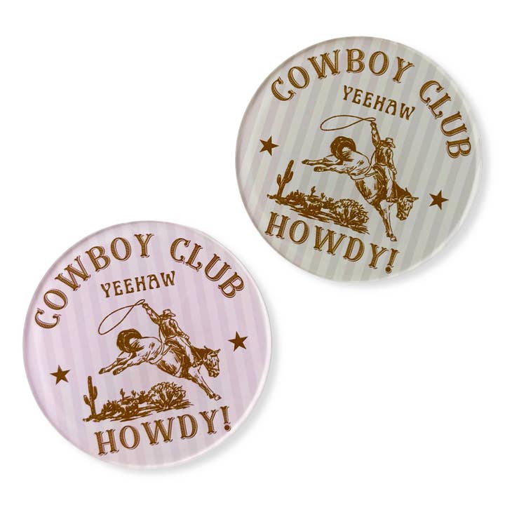 Bases para Copos Acrílicas Cowboy Club por atacado de MadHouse