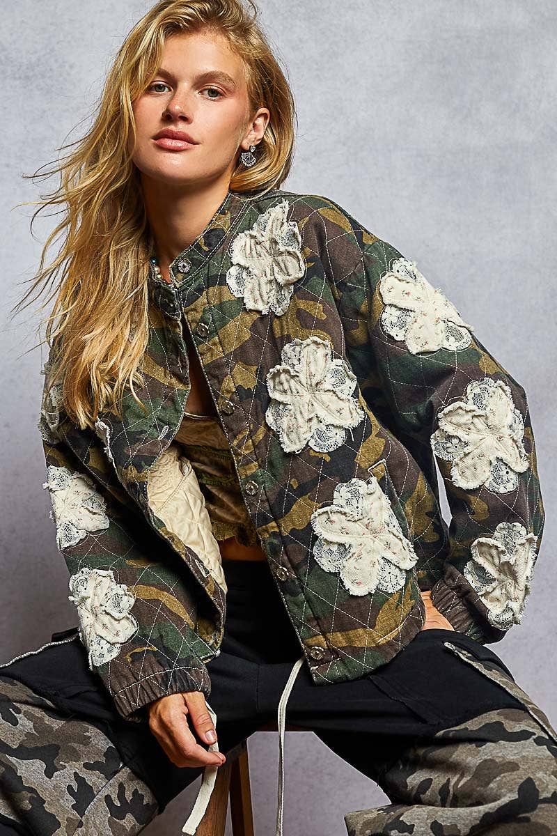 Pol Clothing - Wholesale Jacket - Women's - Mock neck balloon sleeve oversized fit quilted Jacket28