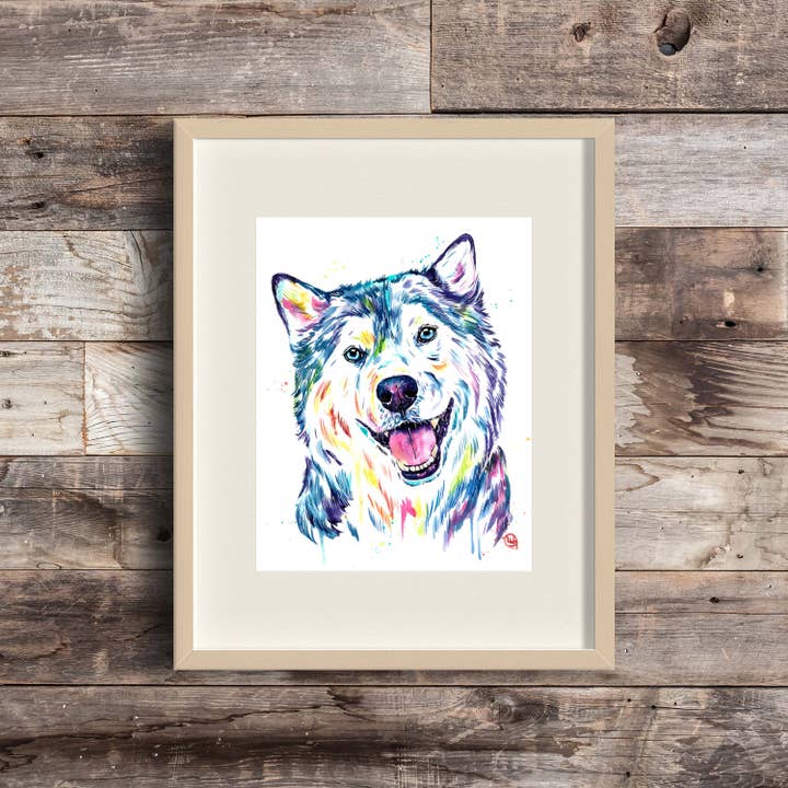 Whitehouse Art – wholesale Art print – Siberian Husky Art Print - Alaskan malamute, Sled Dog