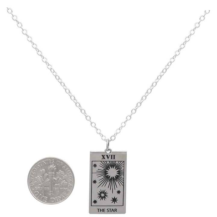 Nina Designs - Wholesale Pendant/Charm Necklace - Sterling Silver Star Tarot Card Necklace