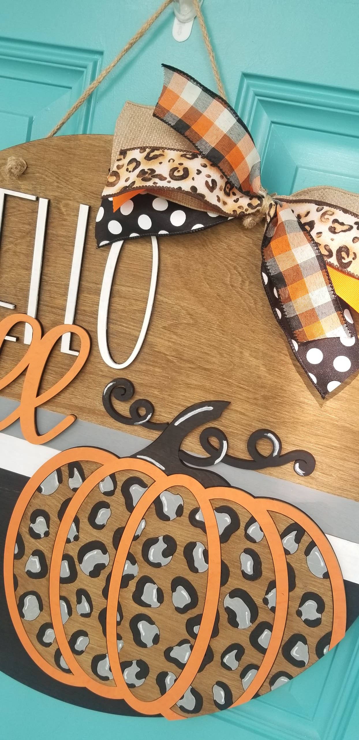 Teal Moon Creations - Wholesale DIY Craft Kit - DIY Hello Fall Leopard Door Hanger3