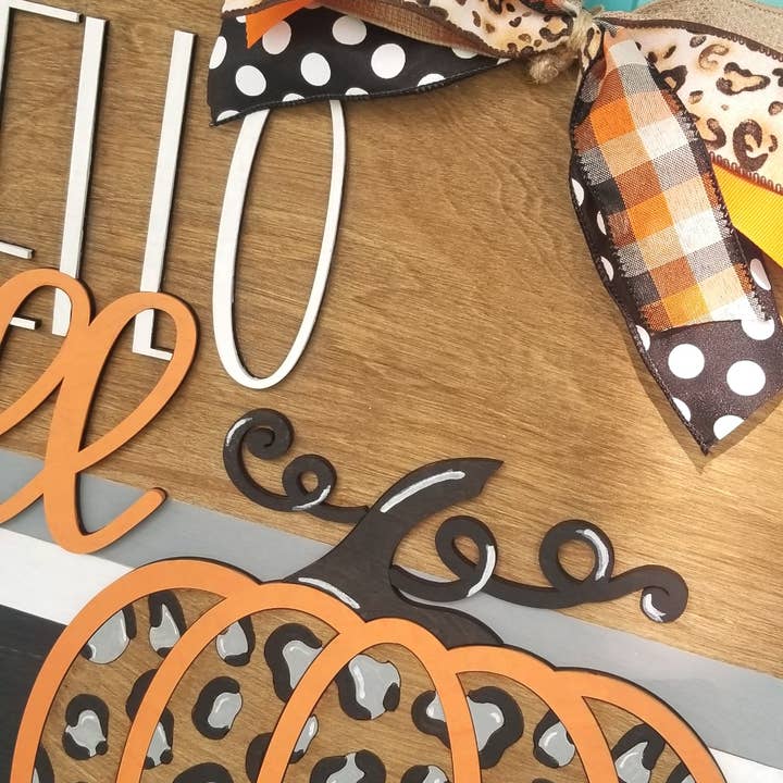 Teal Moon Creations - Wholesale DIY Craft Kit - DIY Hello Fall Leopard Door Hanger3