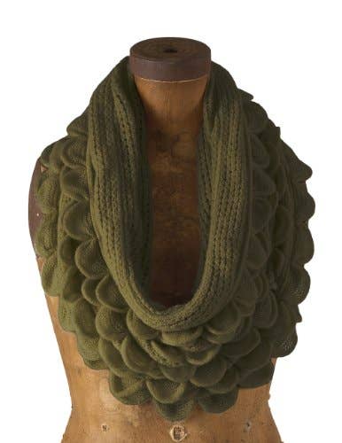 Fennco Styles - Wholesale Scarf - Women's - Oversized Scalloped Ruffle Knit Infinity Loop Scarf 4 Colors2