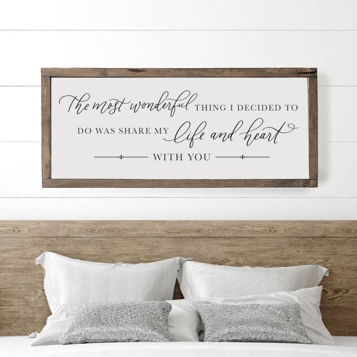 The Most Wonderful Thing Wood Bedroom Sign for wholesale by Mulberry Market Designs