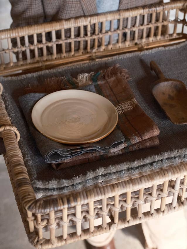 Jasper Place mat Charcoal 35x50cm linen-wool for wholesale by Libeco Home