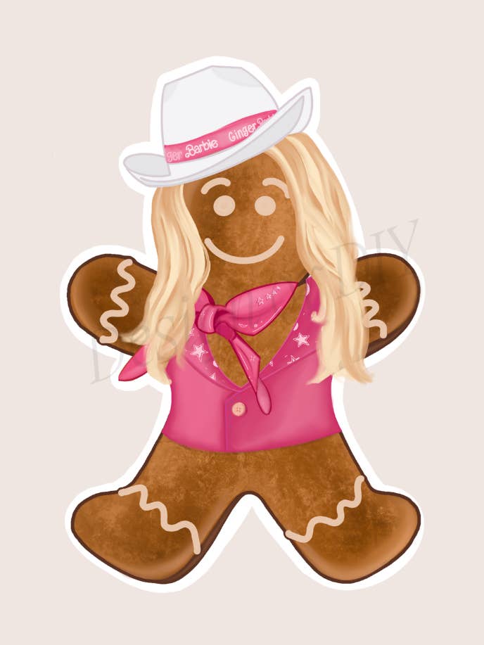 Adesivi natalizi, Gingerbread Girl, adesivi, regalo per le vacanze per la vendita all'ingrosso da parte di Collette Noel Design