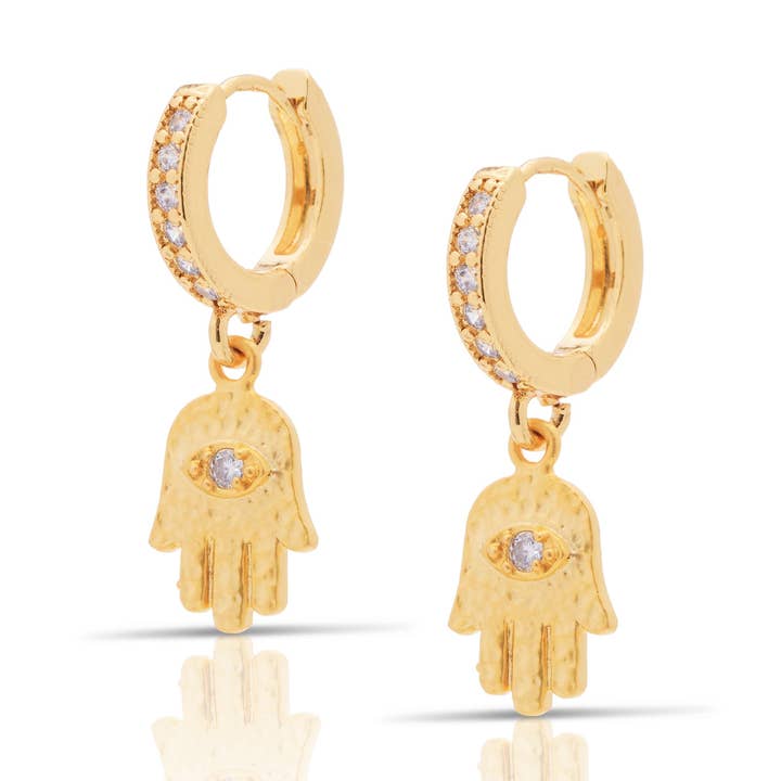 Hamsa Huggies por atacado de Lucky Star Jewels