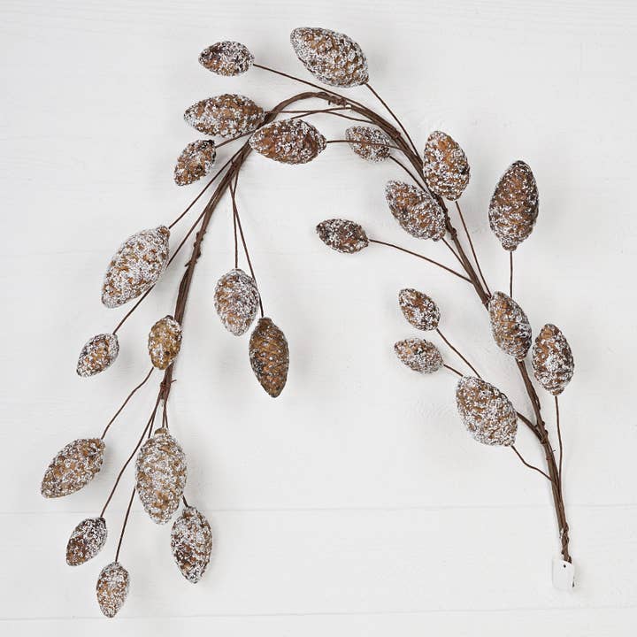 Impressive Enterprises, Inc. - Wholesale Bunting/Garland - ISB73191- 5ft Snowy Brown Pinecone Garland