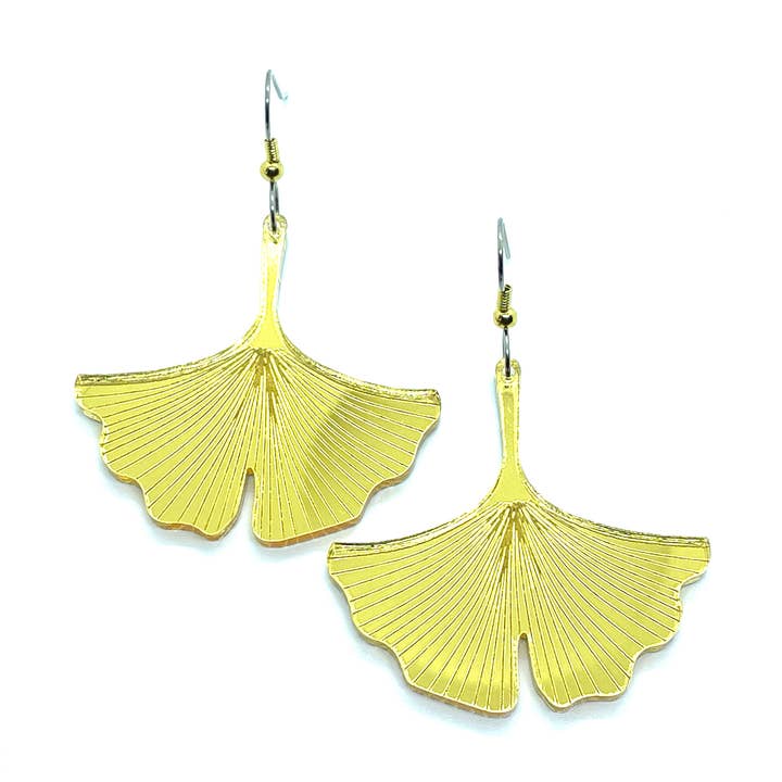 Gingko-Blatt-Goldohrringe für den Großhandel von Prettykiku