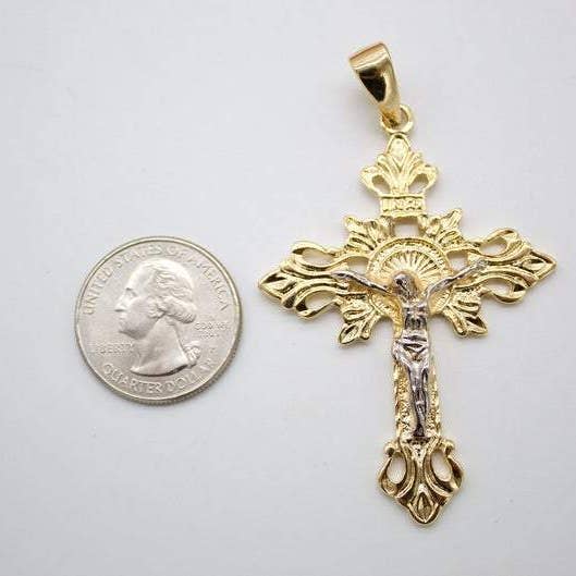 MIA Jewelry – wholesale Individuell berlock/hänge – 18K guld fylld kors Jesus krucifix kyrka kors
