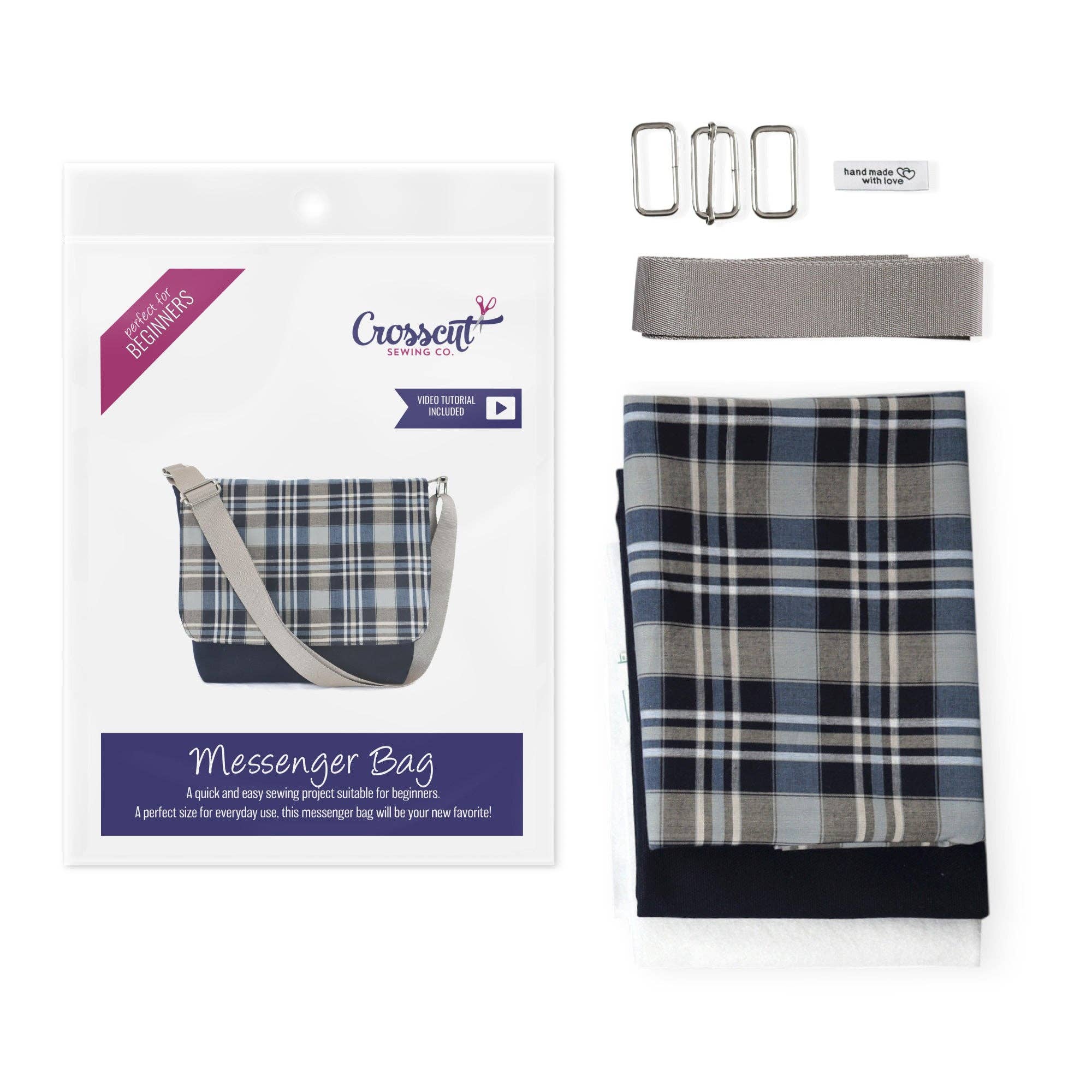 Crosscut Sewing Co. - Wholesale DIY Craft Kit - Messenger Bag Sewing Kit - DIY Beginner Sewing Project Kit Kids and Adults49
