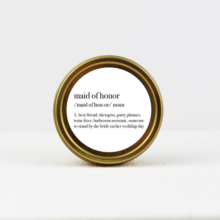 Aria Bella Candles - Wholesale Jar/Filled Candle - Maid of Honor Definition Soy Candle