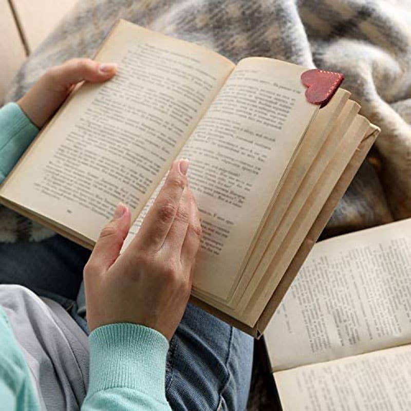 American Leather Goods - Wholesale Bookmark - Leather Heart Bookmark, Reader Gift, Book accessories6