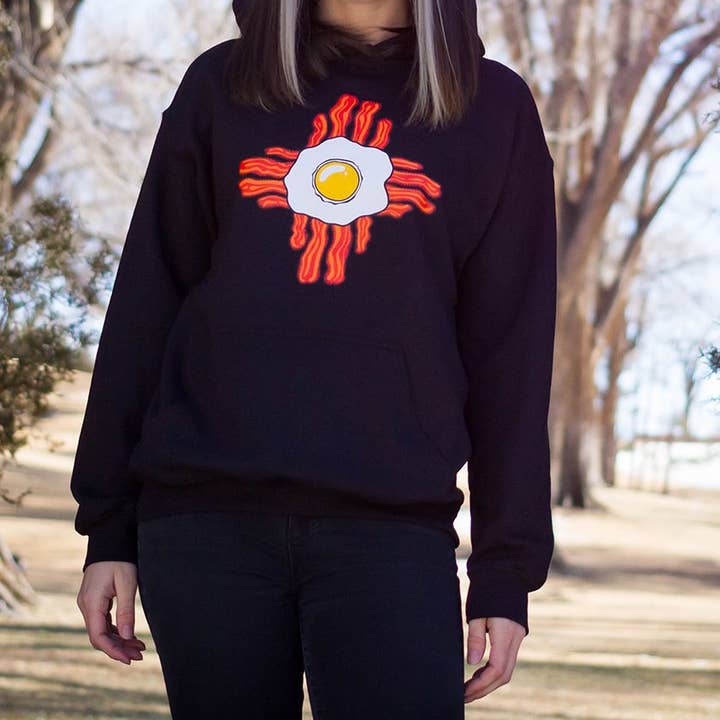 Breakfast Zia - Black Unisex Pullover Hoodie for wholesale by Metal the Brand