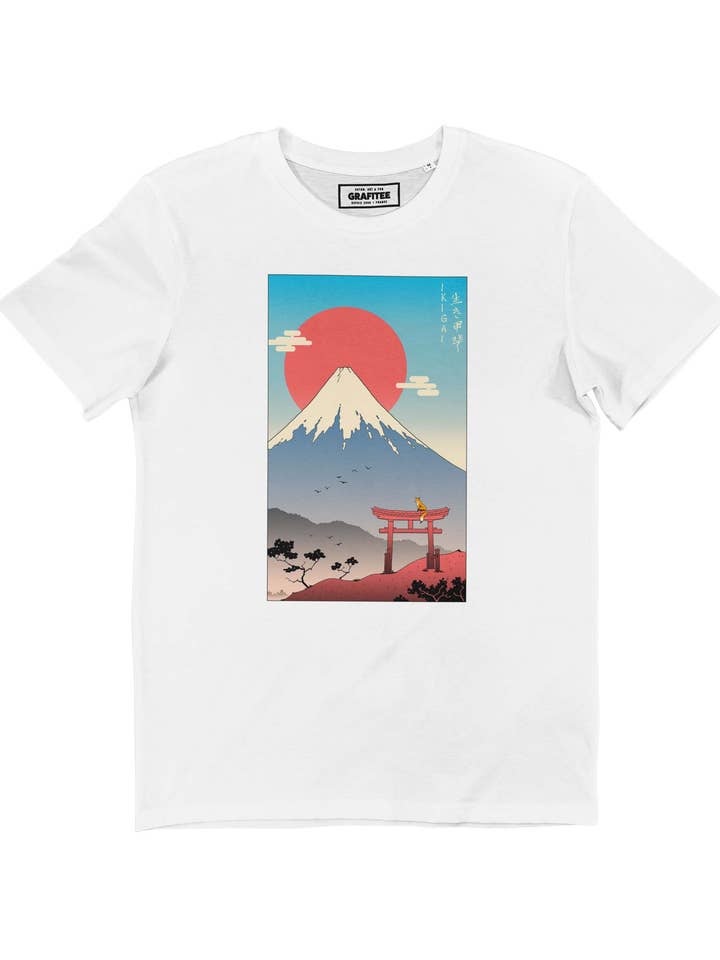 Mount Fuji Ikigai T-shirt - Japanese artistic t-shirt for wholesale by Grafitee