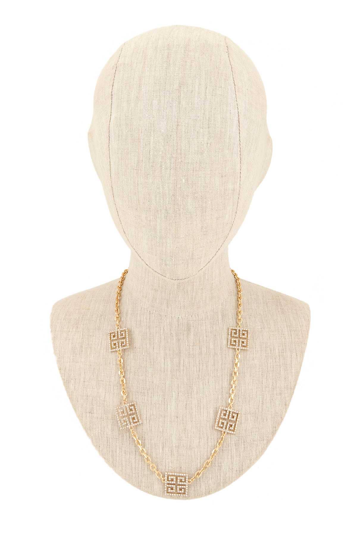 anbfashion - Wholesale Pendant/Charm Necklace - Rhinestone Square Greek Necklace 5521