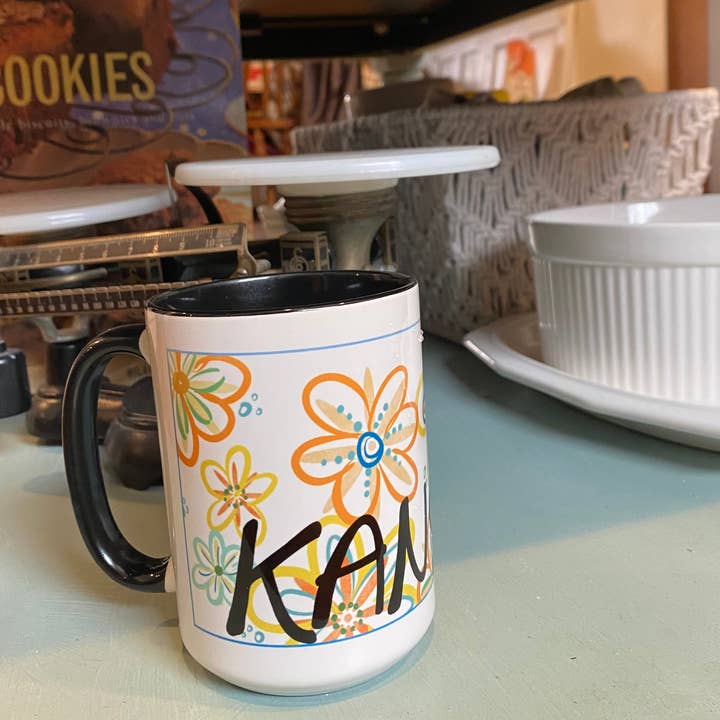 Something Beautiful - Wholesale Coffee Mug - Whimsical Flower Kansas Mug4