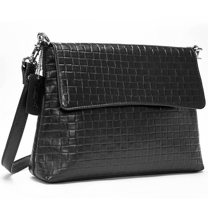 Sac à bandoulière en cuir RFID sécurisé pour femmes #LB67 noir pour la vente par Hydestyle London